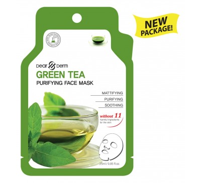  Dearderm Green Tea Age-Eraser Mask - Mặt Nạ Dưỡng Da Trà Xanh - Box of 10 pieces - Made in Korea