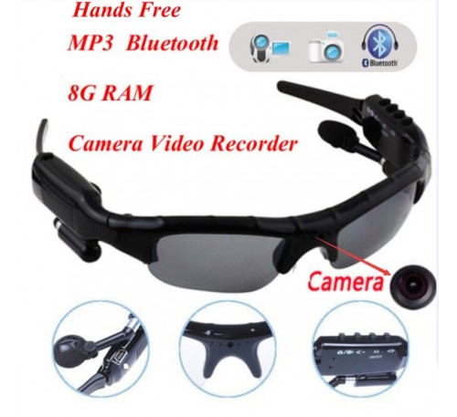  Wireless Bluetooth With MP3 Earphone Camera Video Recorder Eyewear Sunglasses