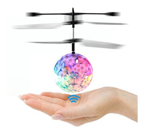 LED Lighting Ball Helicopter Flying By Sensor Toy