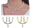 Crystal Pearl Rhinestone Included Necklace & Earrings Jewelry Set