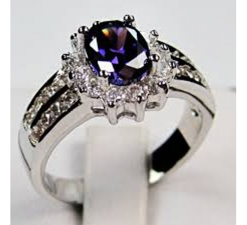 Women Fashion Jewelry Amethyst Wedding Ring
