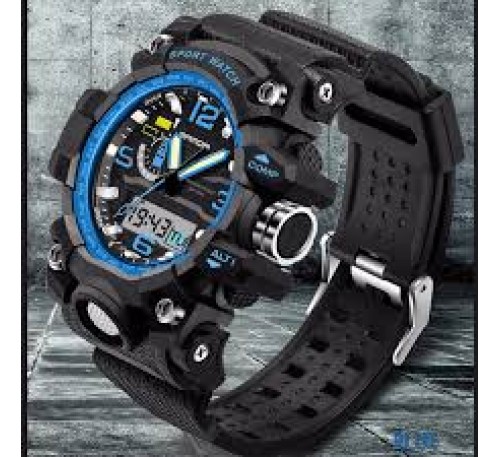 Men Fashion Dual Movement Sports Casual LED Digital Waterproof Watch