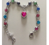  Women Fashion Crystal Rhinestone Bangle Ocean Blue Chain Heart Bracelet