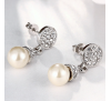 Women Fashion Nickle Platinum Plated Pearl Earrings