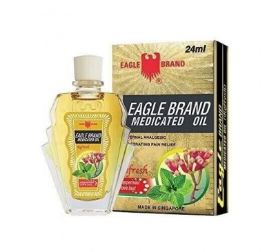  Eagle Brand Medicated Oil Refresh Dozen-Dầu Con Ó Vàng Xoa Bóp Xương Khớp - Made in Singapore
