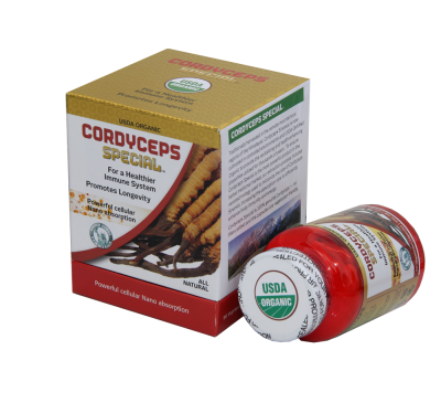   USDA Organic Cordyceps Special - Đông Trùng Hạ Thảo Đỏ Cao Cấp- 90 Capsules - 100% Nguyên Chất - Made in USA