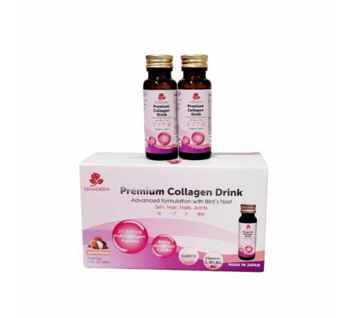  Premium Collagen With Bird's Nest Lychee Flavor - Sản Phẩm Collagen Có Chứa Tổ Yến - Hương Vị Trái Vải - Made in Japan