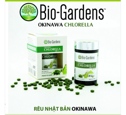 Bio-Gardens - OKINAWA CHLORELLA - Tảo Biển OKINAWA Nhật Bản - 300 Capsules - Made in Japan