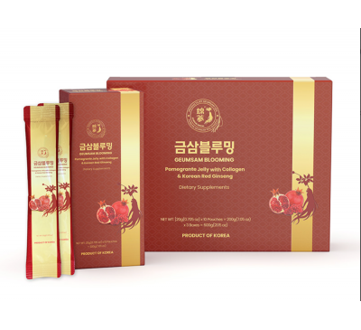   GEUMSAM Blooming Pomegranate Jelly Collagen and Red Ginseng - Thạch Lựu Hồng Sâm Collagen Thượng Hạng - Made in Korea