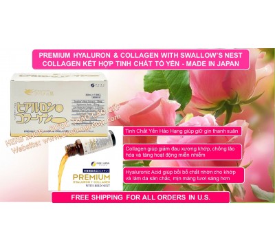    Premium Hyaluron & Collagen with Swallow's Nest - Collagen Kết Hợp Tinh Chất Tổ Yến Hảo Hạng - Made in Japan