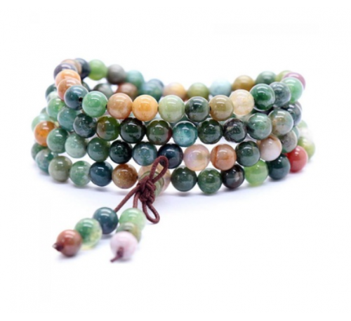 Buddhist 108 Payers Agate Stone Beads 6mm Bracelet