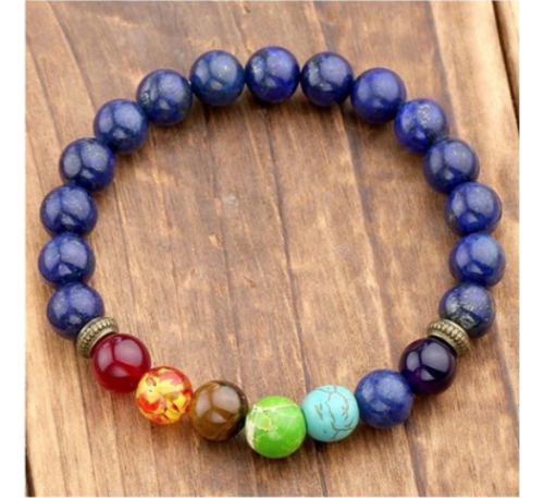 Unisex Seven Healing Balance Beads For Yoga Life Energy Natural Stone Bracelet