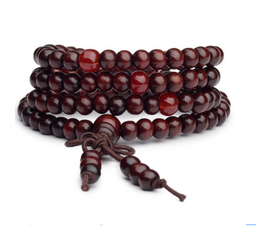 Buddhist 108 Prayer 6mm Beads Hand String Rosewood Bracelet 