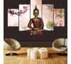 Five UnFramed Panel Lotus Buddha Painting Fengshui Canvas Art Wall Pictures Home Decoration