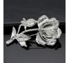 Jewelry Women's Rose Flower Faux Pearl Rhinestone Brooch Pin