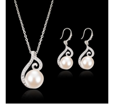 Crystal Wedding Jewelry Set Alloy Necklace & Earrings Set